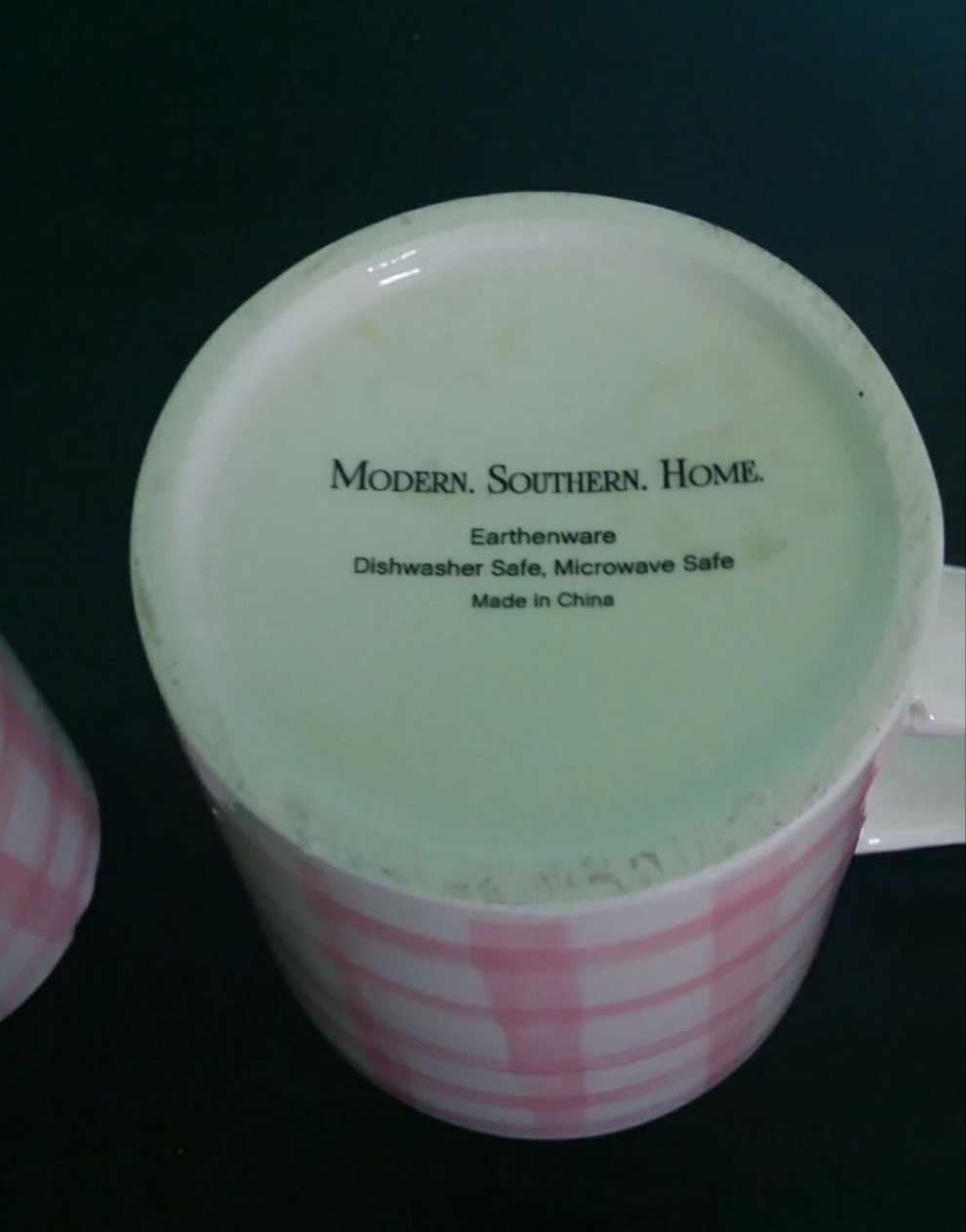 Mug with 'Modern Southern Home' branding on a dark background