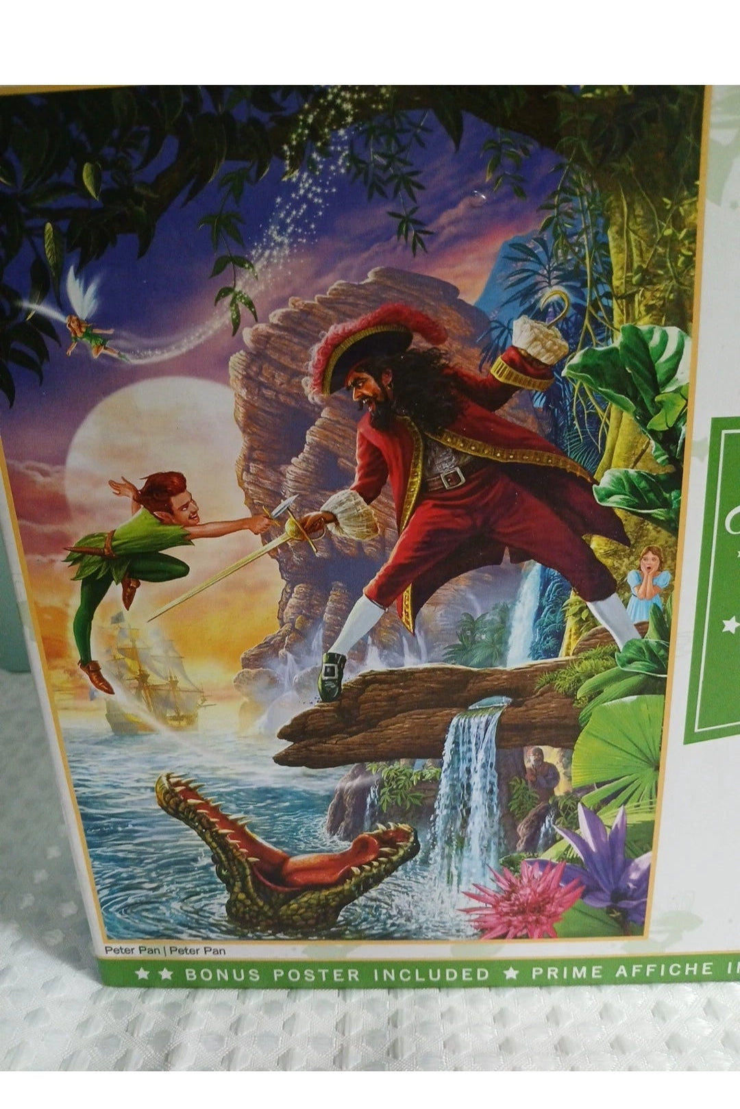 Animated puzzle box cover with characters in a fantasy setting