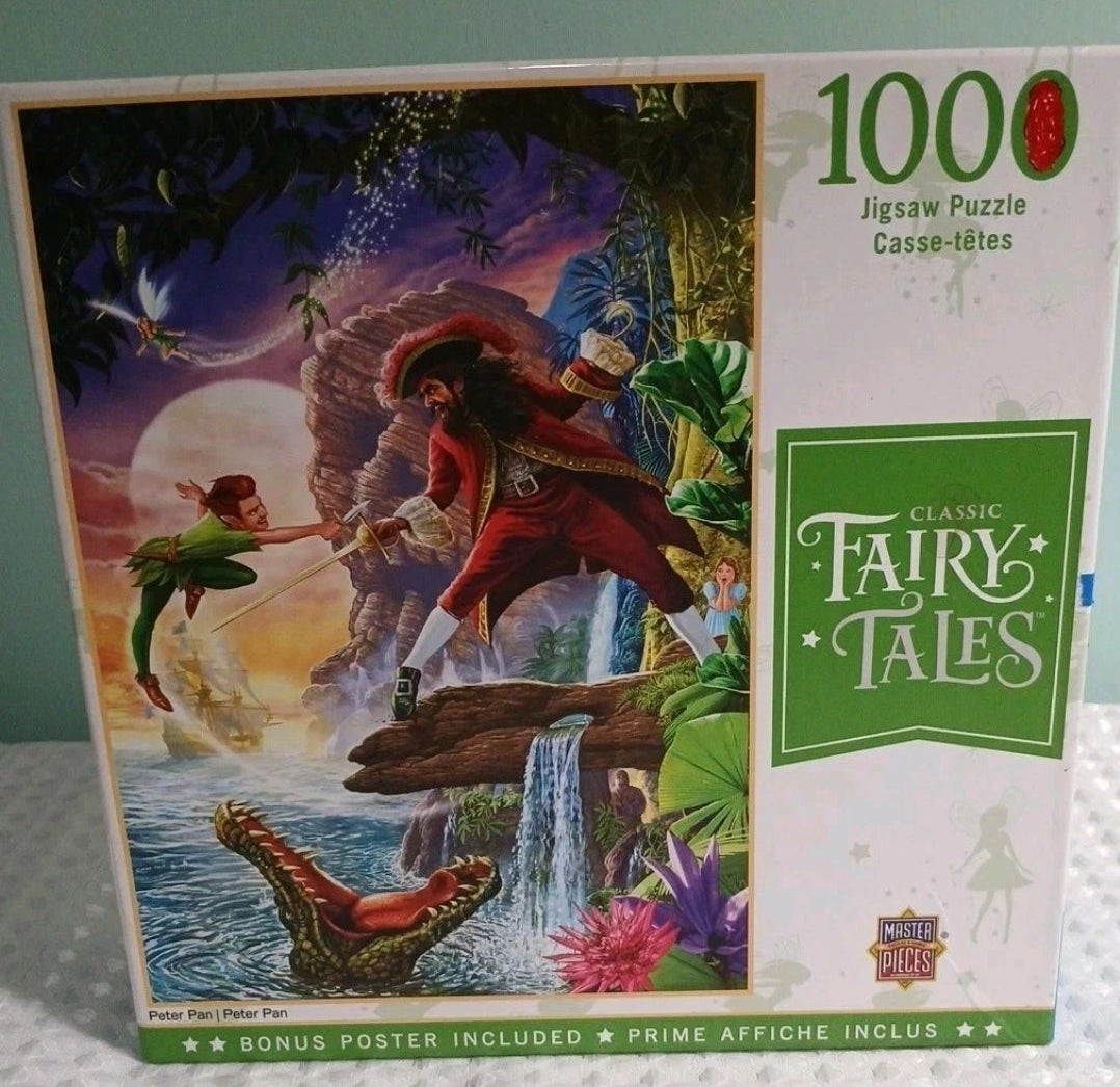 Box of 'Fairy Tales' puzzle with colorful artwork on a light gray background