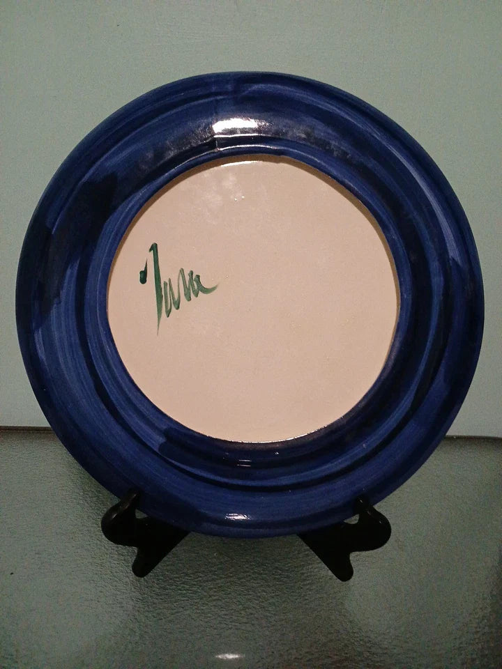 Vintage Hand Painted Serving Platter 16" | Art Deco Multicolor